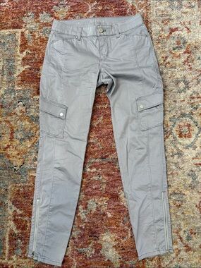White House black market Light Gray Cargo Pants with Ankle Zips